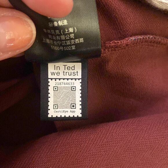 Ted Baker London Mens MMB-LYDNEY Maroon 1/4 Zip Long Sleeve Collared Top Size 5 - Picture 11 of 13